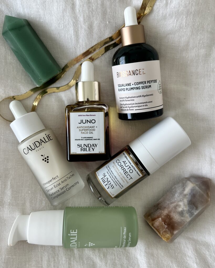 a variety of skincare products