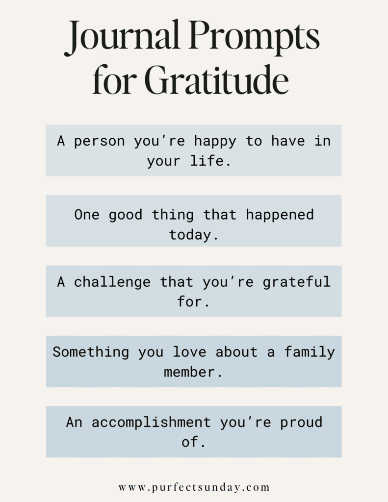 Journal prompts for gratitude