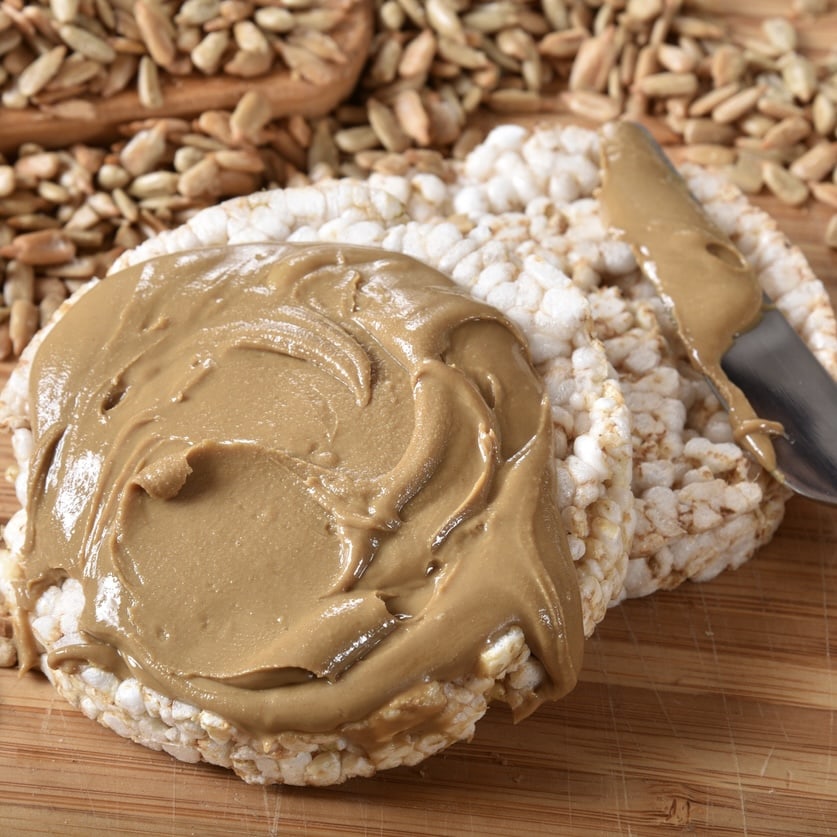 Sunflower Seed Butter on Rice Cakes