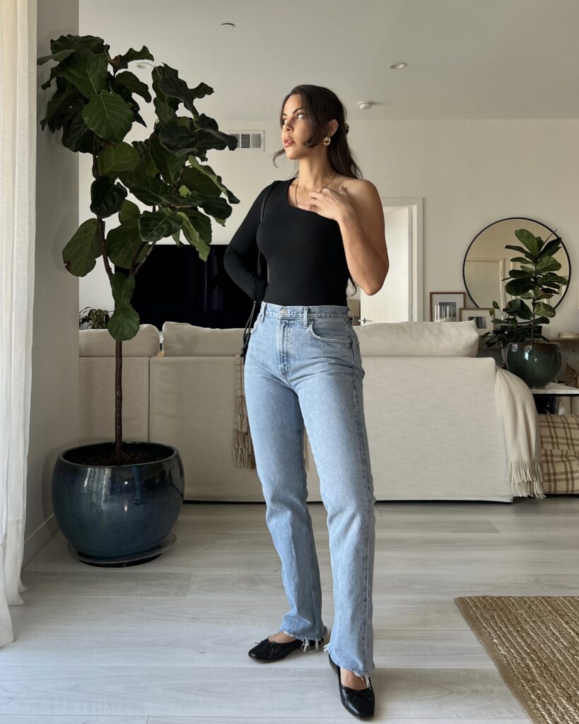 How To Style Straight Leg Jeans with a Body Suit