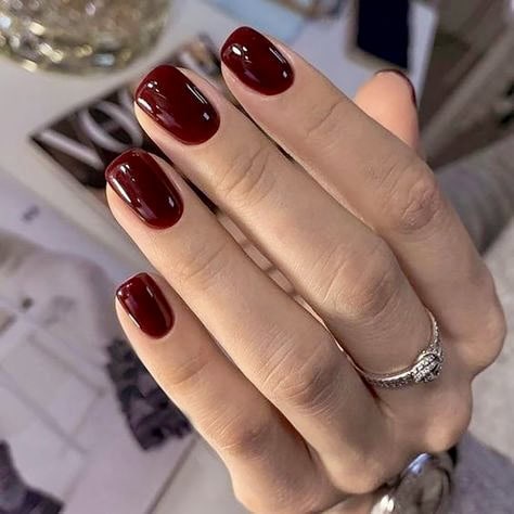 Deep Burgundy Nails.