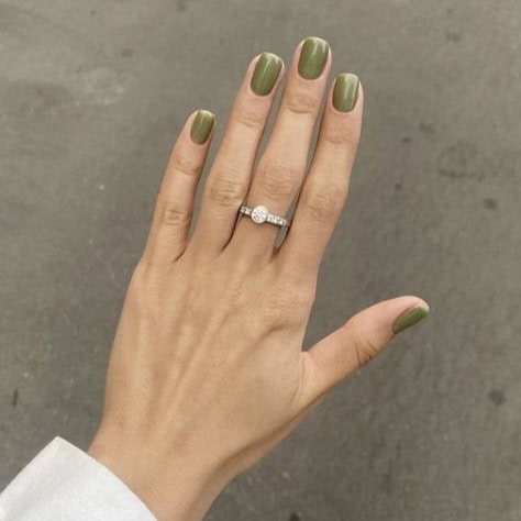 Muted Olive Nails