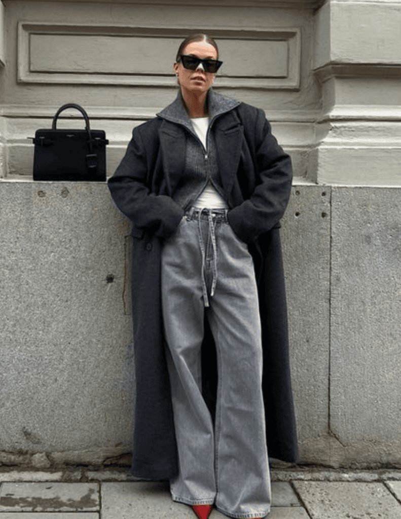 Grey Maxi Coat Outfit 